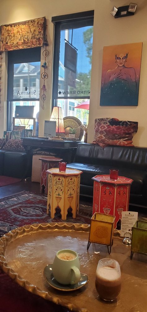 Matcha latte and drinks in the lounge